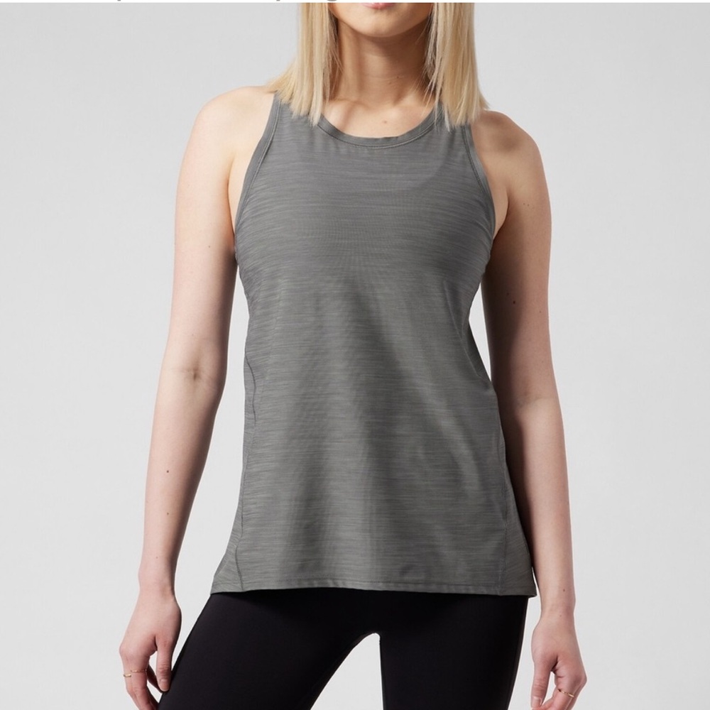Athleta Ultimate train racer back tank, gray, size large